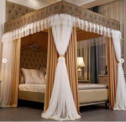YXZN Double Layer Canopy Bed Curtain for Girls