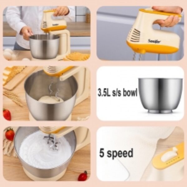 Sonifer 3.5L Stand Mixer Kitchen Aid Food Blender Cream Whisk Cake Dough Mixers With Bowl Stainless Steel Chef Machine Charm