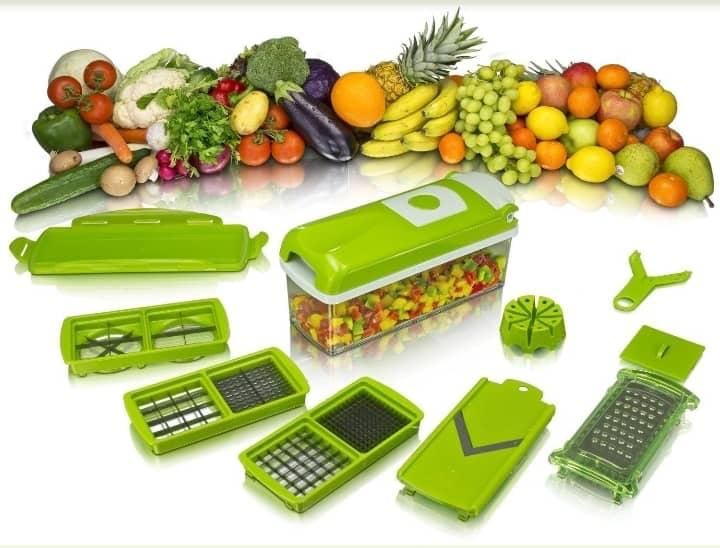 Wellmix Cortador Fatiador Descascador De Legumes 11pcs Lâminas Inox