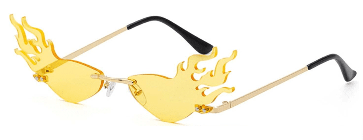 Flame Fashion Cool Sunglasses Men and Women Dance Funny Glasses.