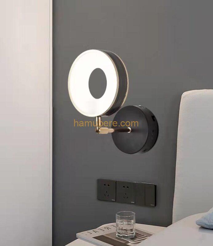 HIL Black Circle Wall Lamp Modern Simplicity LED Wall Light Bedside Lamp Round Shape Entrance Lighting Access Lighting Hallway Lighting Balcony Wall Light Decorative Lighting Warm Light