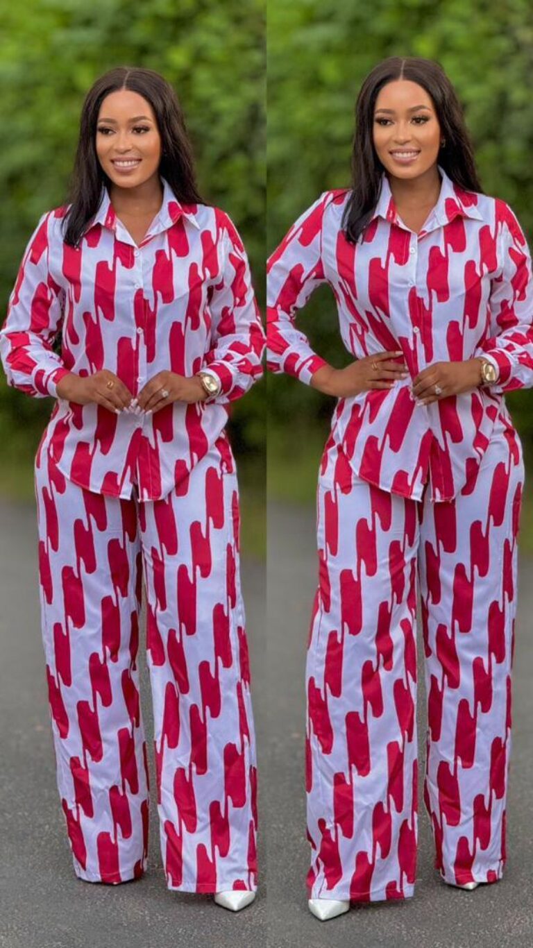 African Suit Women Loose Long Sleeve Shirt Trousers Women Autumn Casual Two-Piece Set