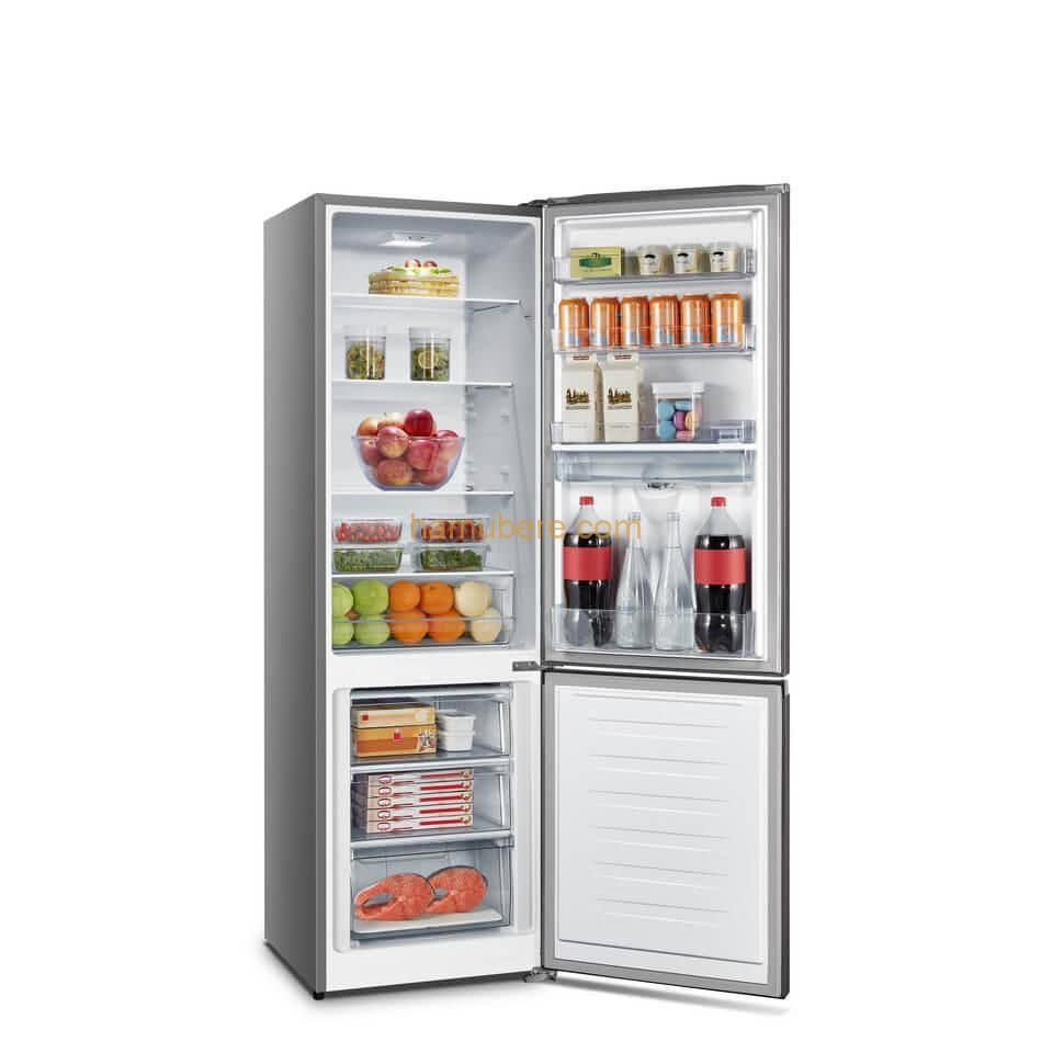 Hoover H-FRIDGE 300 HOCT3L517ES2 2D Fridge-Freezer, Freestanding, Low Frost Technology, Electronic Display, Energy Class E, Silver