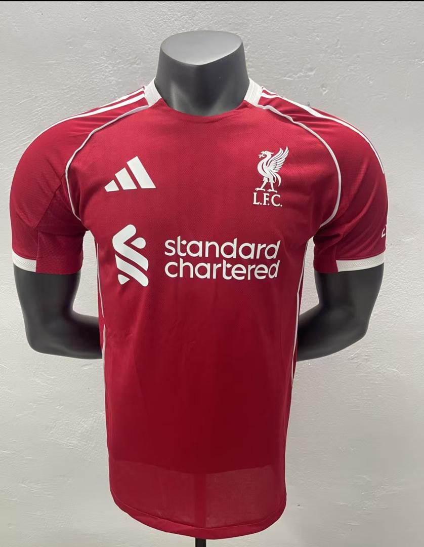 The New Adidas Liverpool FC 2025-26 Home Kit.