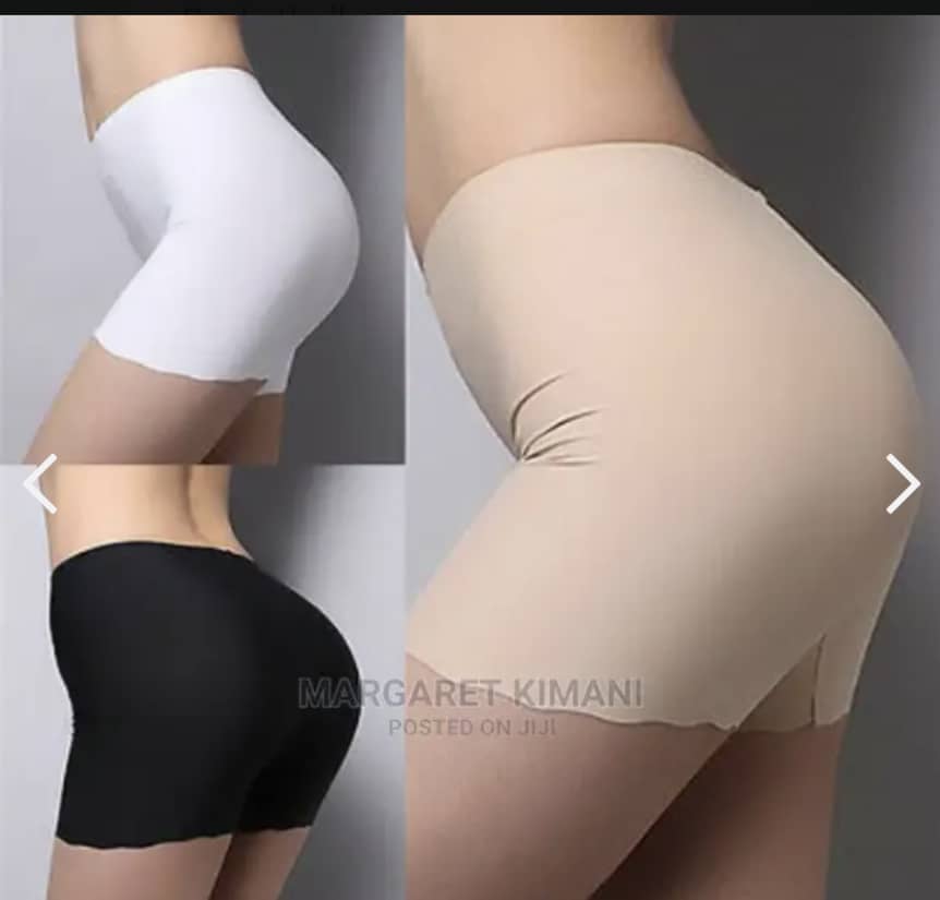 Romsion sex Seamless Ice-silk Safety Quadrangle Underpants Short Leggings Gift black free size