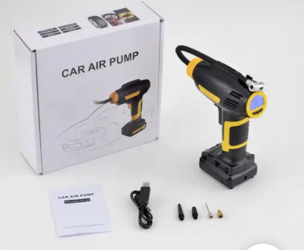 Air-Compressor12-V 6000 mAh Battery Compressor150 PSI Preset Pressure Electric Air Pump with LCD Screen and LED Light Battery Pumps for Cars