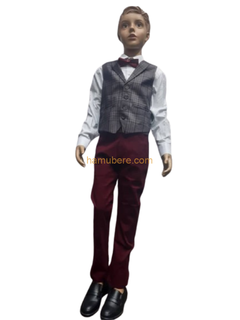 e Vest Set with Dress Shirt, Bow Tie, Vest, and Pants