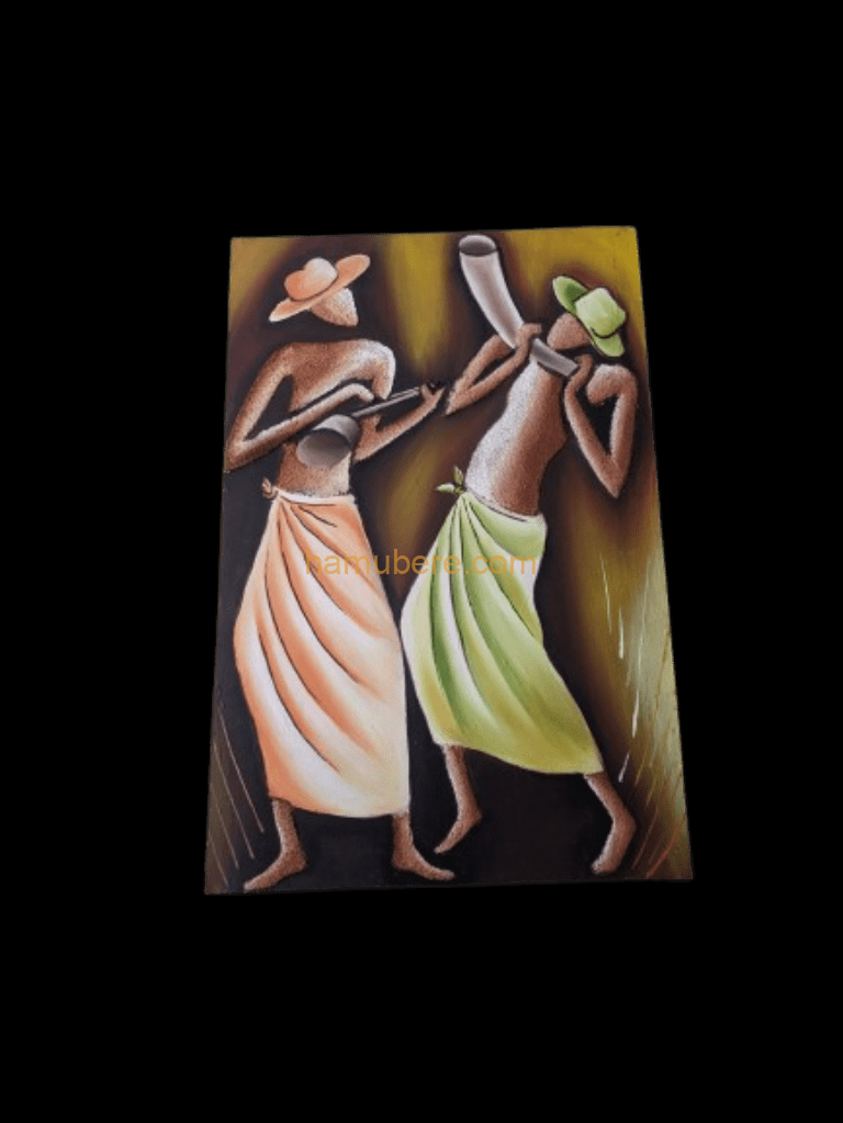 Framed Wooden Carved African Painting H