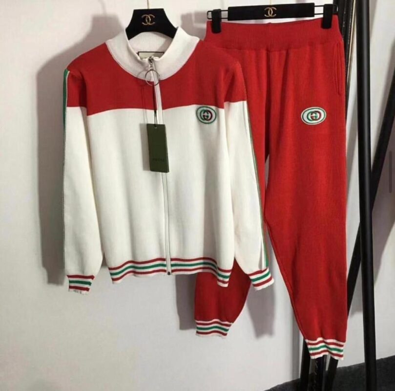 Gucci Kids Cream / Red GG Logo Track Jacket