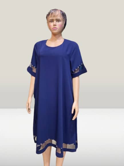 Women’s 2024 Summer Plus Size Mini Short Dress Royal Blue Dress