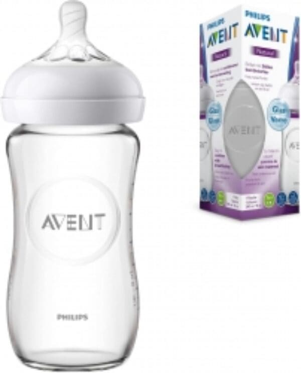 Philips Avent SCF053/17 Natural Glass Feeding Bottle 260 ml – 1 Month +