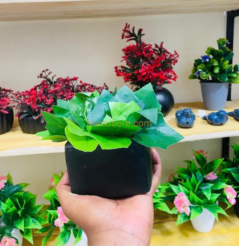 Phenovo Artificial Plastic Bouquet Green Leaves Bunch Flower