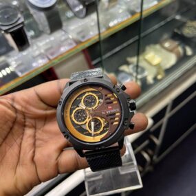 NAVIFORCE Business Men’s Watches Waterproof Stainless Steel Band with 3 Small Dials Day and Date Display