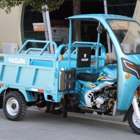 3 Wheel Motorcycle with Cabin and Cargo Box Petrol Engine Tricycle
