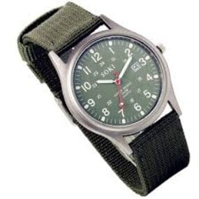 Lancardo-Analog-Quartz-Watch-with-Woven-Nylon-Band-Luminous-Hand-Military-Time-24H-Army-Green