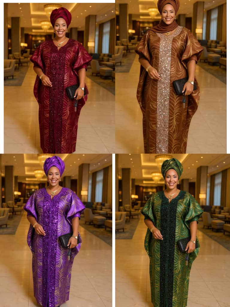 The Grand Elegance Sequin Panel Kaftan Dress