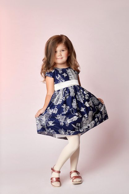 Bleu kids poly crape