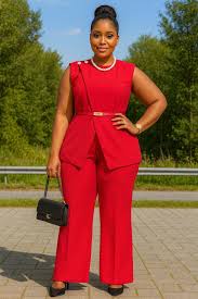 Womens elegant red suit v neck sleeveless vest ruffle
