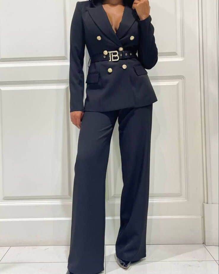 Women Blazer Belted Jacket - High Quality