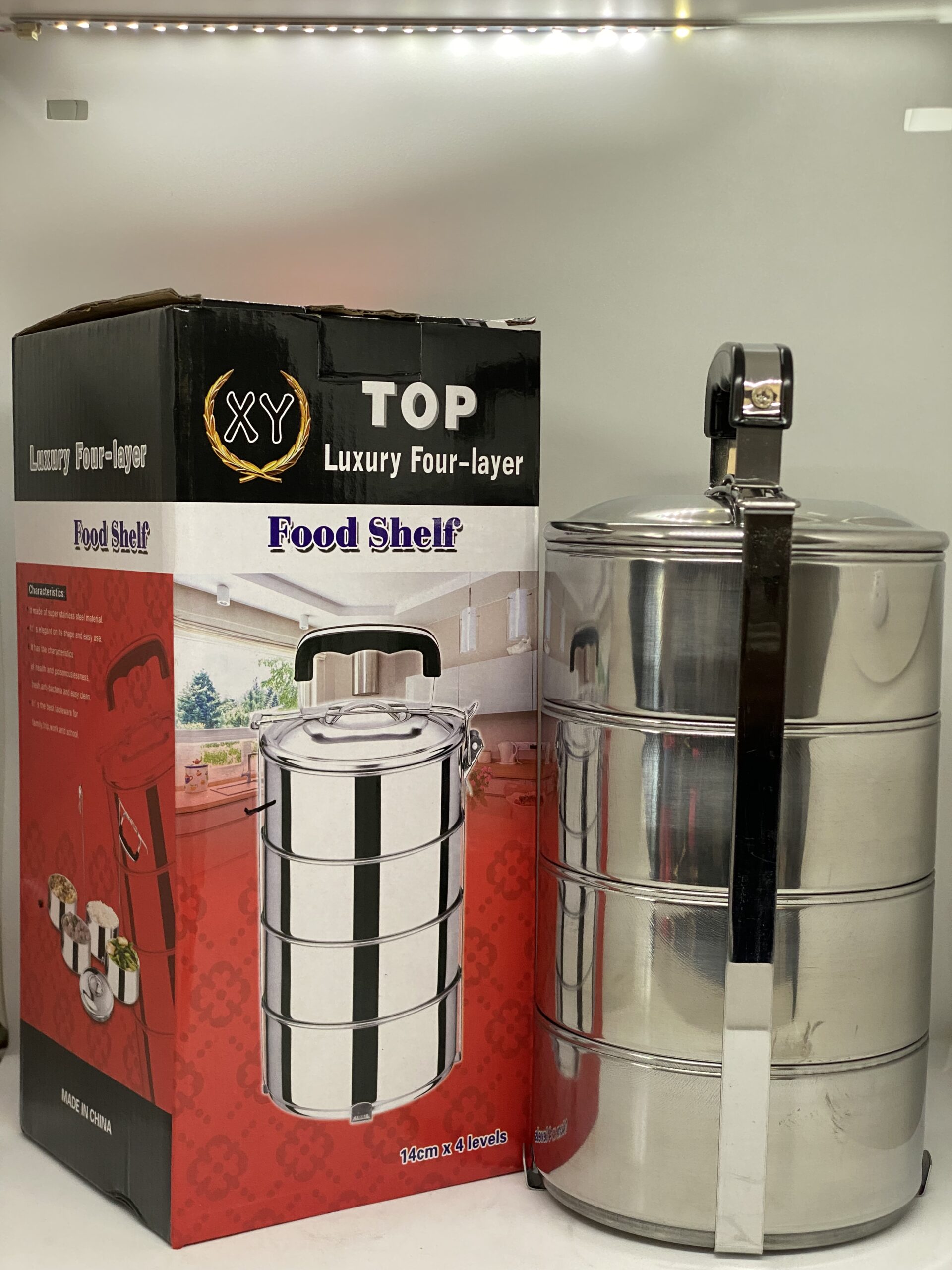 Luxury Four Layer Tall Stainless Steel Food Shelf-14CM